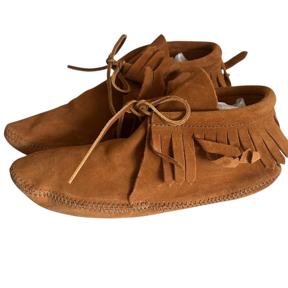 Minnetonka Women’s Classic Fringe Softsole Boot Chestnut‎ Brown Suede VTG Size 9